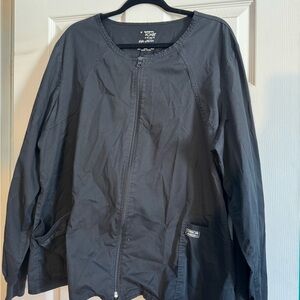 Cherokee Black Workwear Scrub Jacket with Pocket Logo